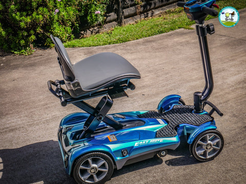 Heartway Travel Mobility Scooters Heartway Easy Move S12F Folding Travel Scooter Blue