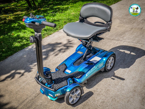 Heartway Travel Mobility Scooters Heartway Easy Move S12F Folding Travel Scooter Blue