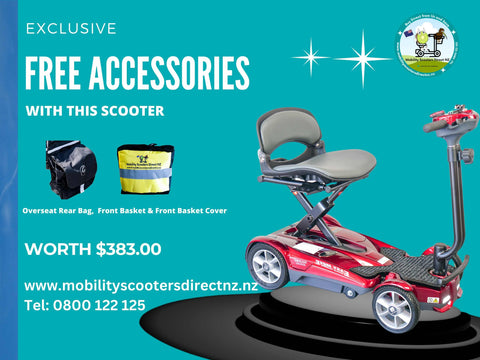 Heartway Travel Mobility Scooters Heartway Easy Move S12F Folding Travel Scooter Red