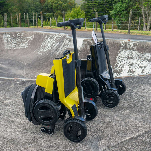 Pride Travel Mobility Scooters Colour Black / Colour Yellow Pride GoGo Carbon Folding Travel Scooter