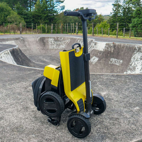 Pride Travel Mobility Scooters Colour Black / Colour Yellow Pride GoGo Carbon Folding Travel Scooter