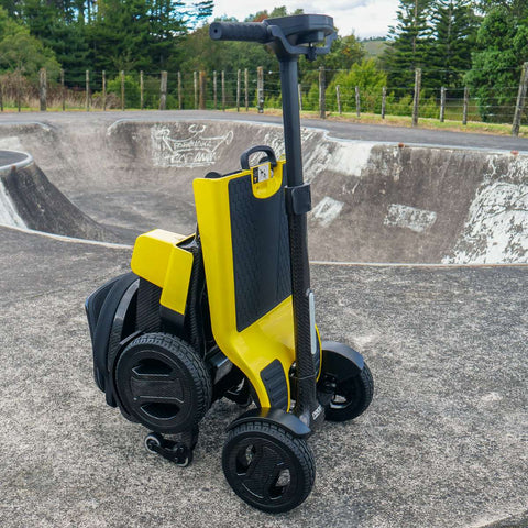 Pride Travel Mobility Scooters Colour Black / Colour Yellow Pride GoGo Carbon Folding Travel Scooter