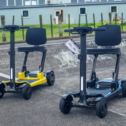 Pride Travel Mobility Scooters Colour Black / Colour Yellow Pride GoGo Carbon Folding Travel Scooter