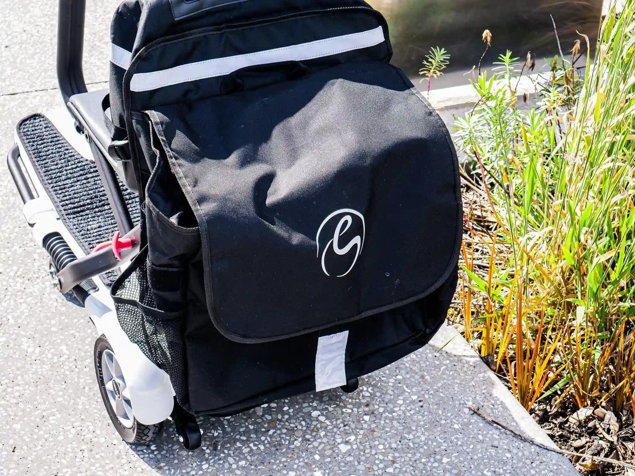 Scooted Back Over Seat Back Mobility Scooter Back Pack - Mobility Scooters
